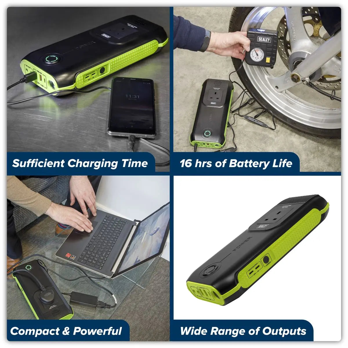 Sealey Power Pack 160W AC 115Wh Capacity - Lithium  White Rose Tools