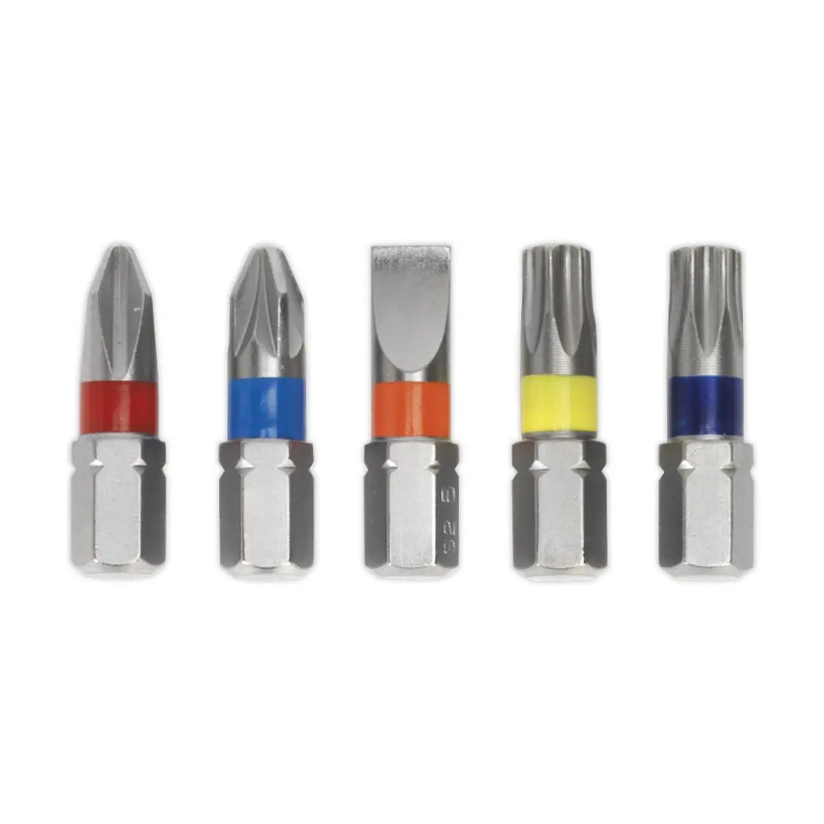 Sealey Power Tool Screwdriver Bit Set 15 Piece Colour Coded S2 Steel White Rose Tools