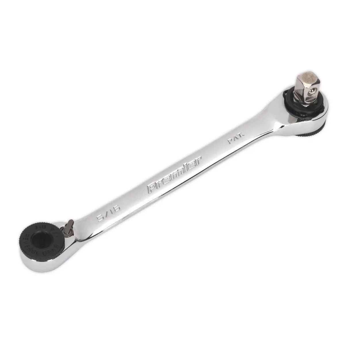 Sealey Premier 1/4" Hex x 5/16" Hex Reversible Ratchet Spanner with 1/4" Drive Adaptor