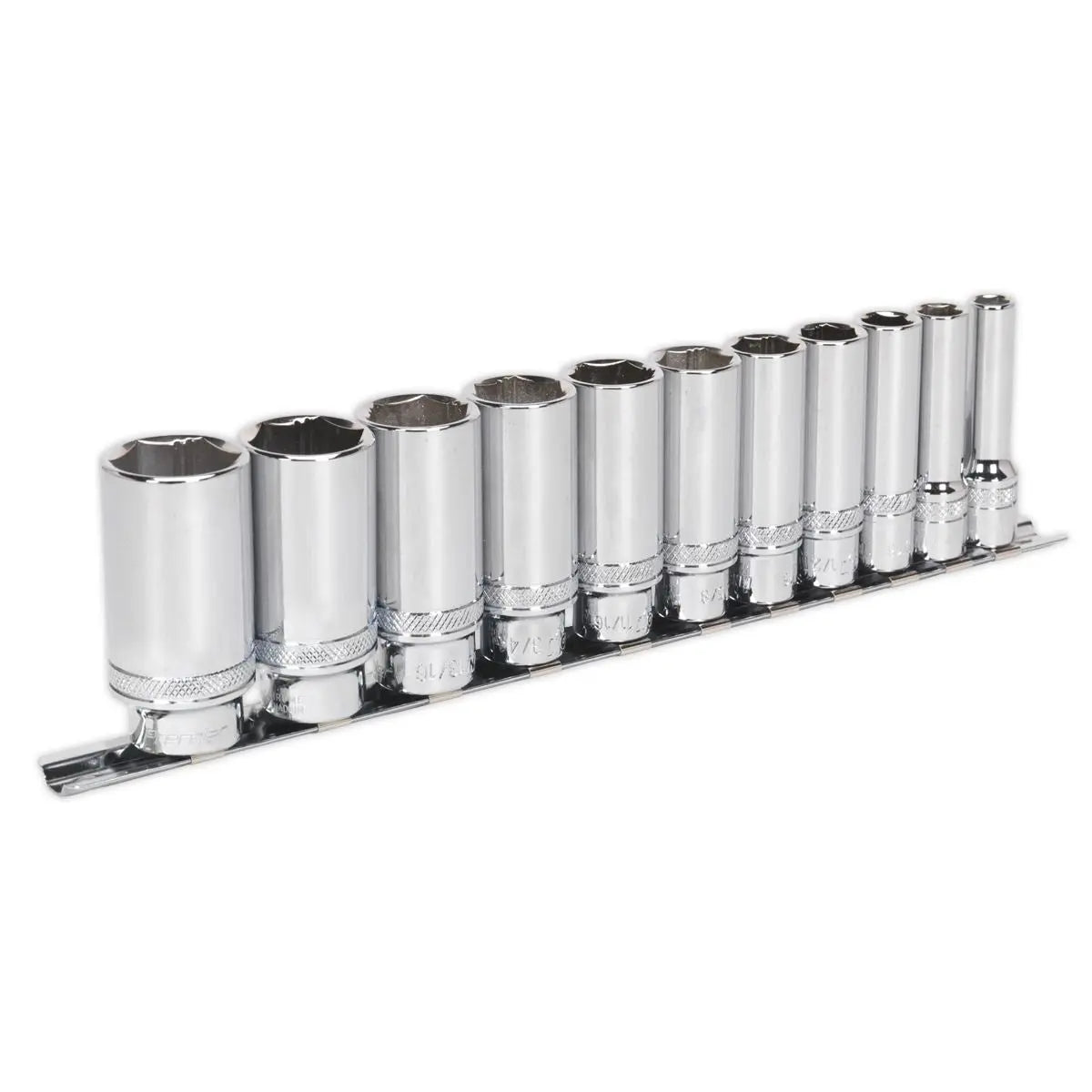 Sealey Premier 11 Piece 3/8" Drive Deep Lock On Socket Set Imperial 5/16"-15/16