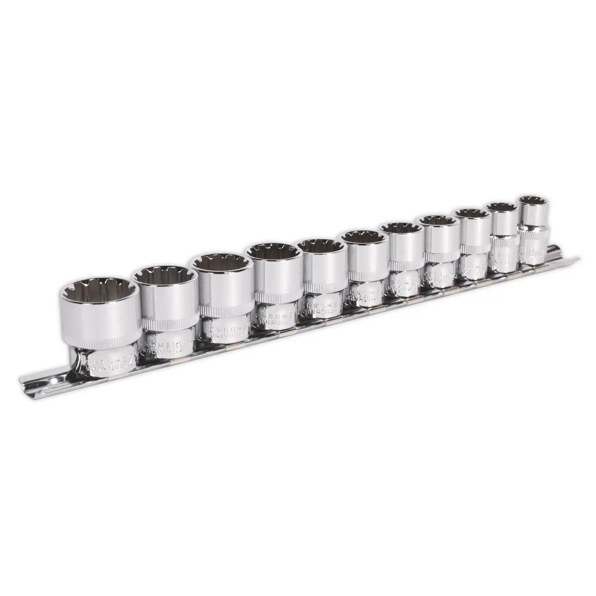 Sealey Premier 11 Piece 3/8" Total Drive Socket Set 10-22mm Hex Spline Trx-Star