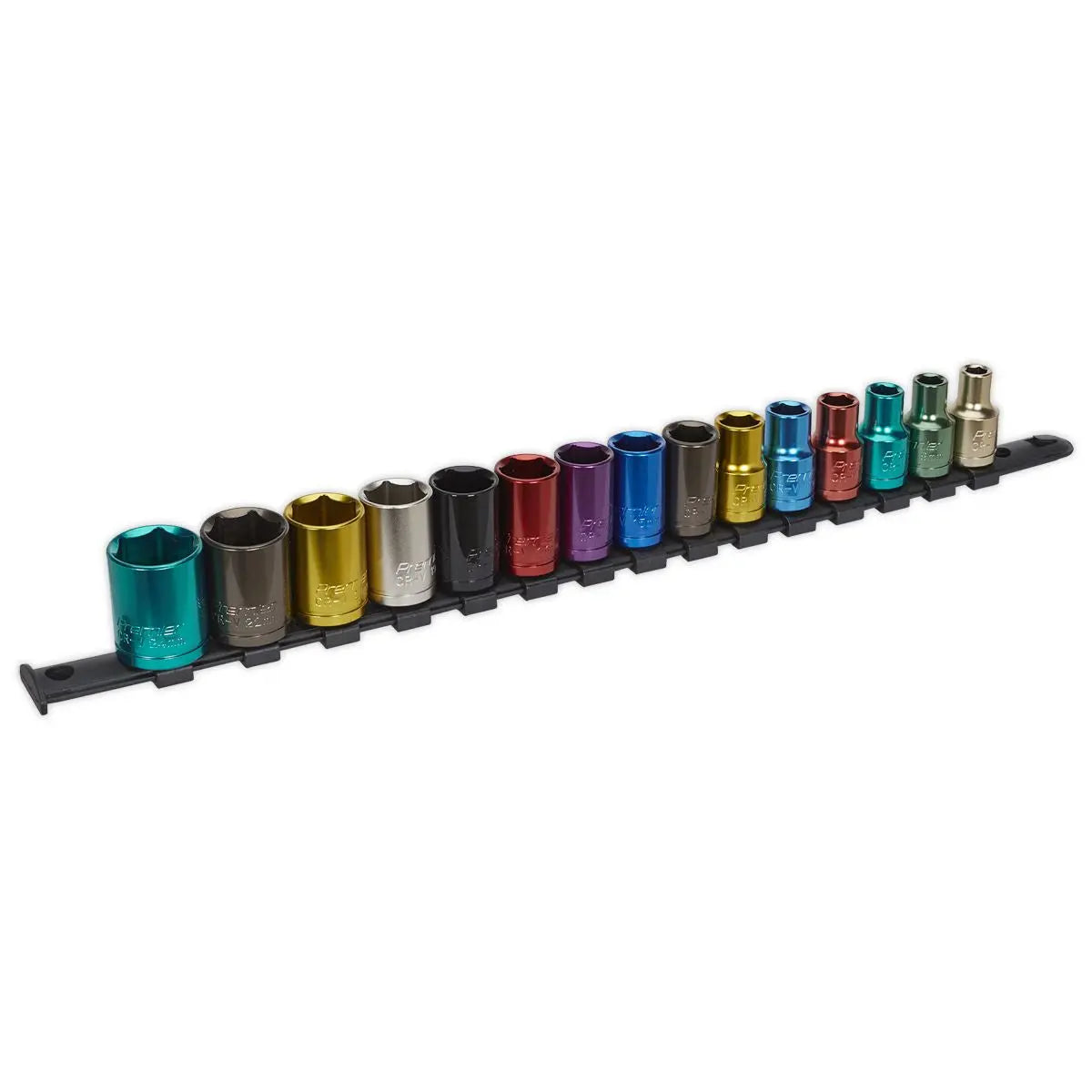 Sealey Premier 15 Piece 1/2" Drive Multi Coloured Socket Set 8-24mm