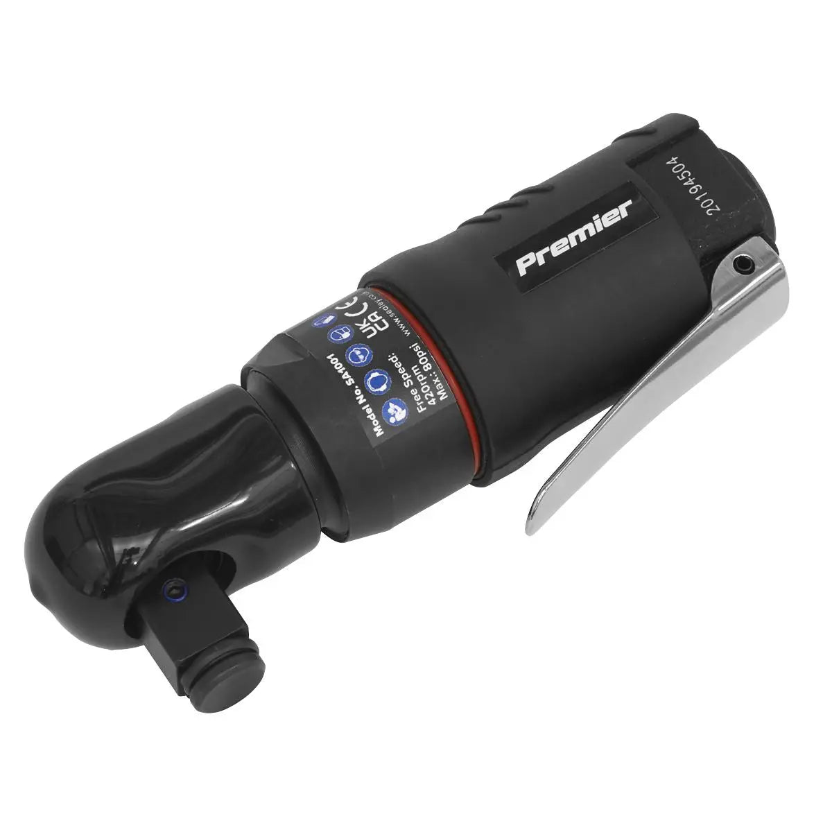 Sealey Premier 2-in-1 Mini Air Ratchet Wrench 1/4" & 1/2"Sq Drive