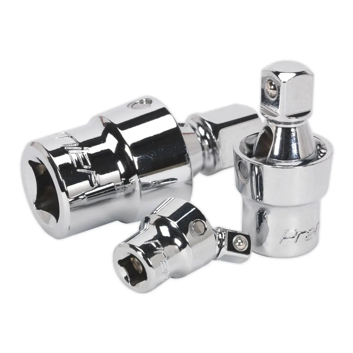 Sealey Premier 3 Piece Universal Joint Set 1/4" 3/8" and 1/2" Drive Set Coupler