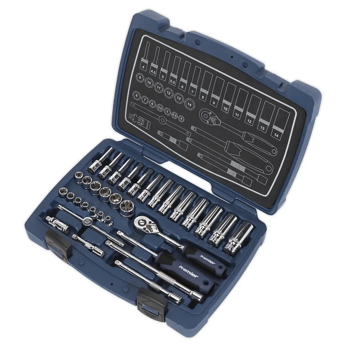 Sealey Premier 33 Piece 1/4" Drive Metric Socket Set 4-14mm