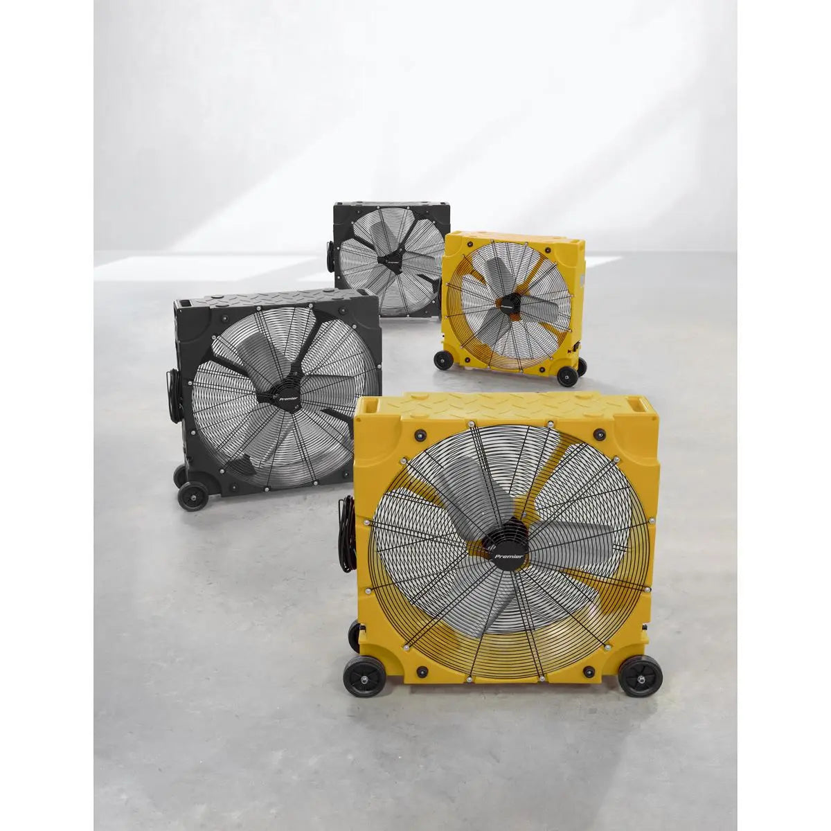 Sealey Premier 36" Industrial High Velocity Rotomould Drum Fan 3-Speed 110V White Rose Tools