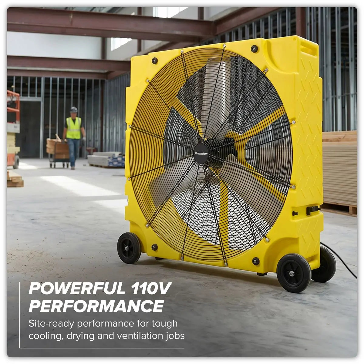 Sealey Premier 36" Industrial High Velocity Rotomould Drum Fan 3-Speed 110V White Rose Tools