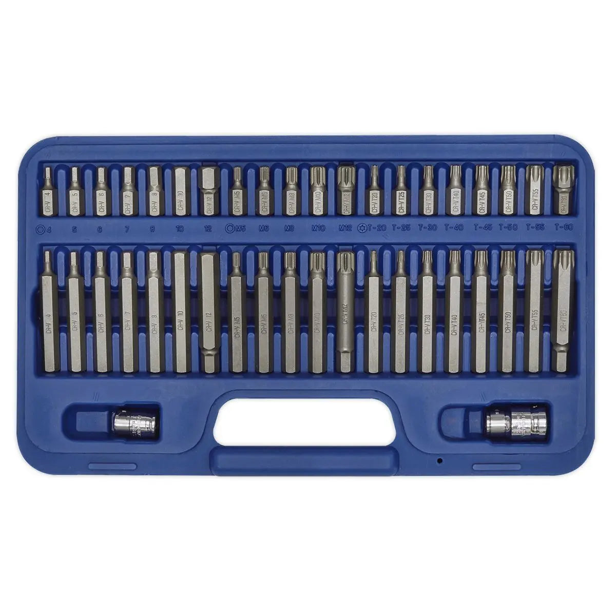 Sealey Premier 42 Piece Trx-Star Spline Hex Bit Set 3/8" and 1/2" Drive