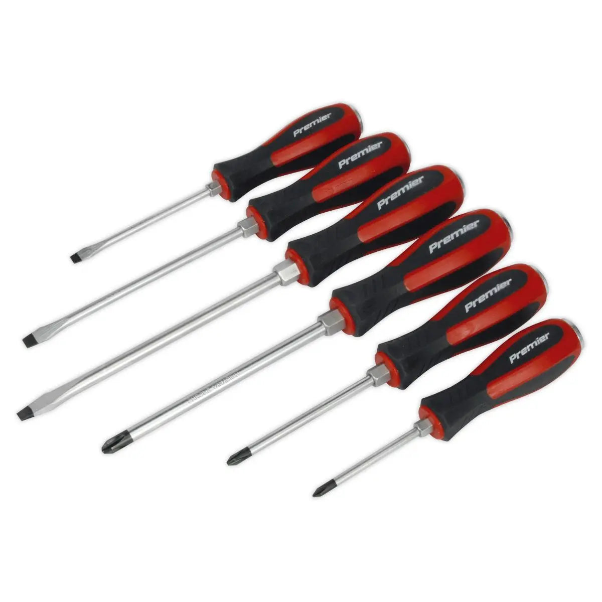 Sealey Premier 6 Piece Hammer Thru Screwdriver Set Slotted Phillips Bolster