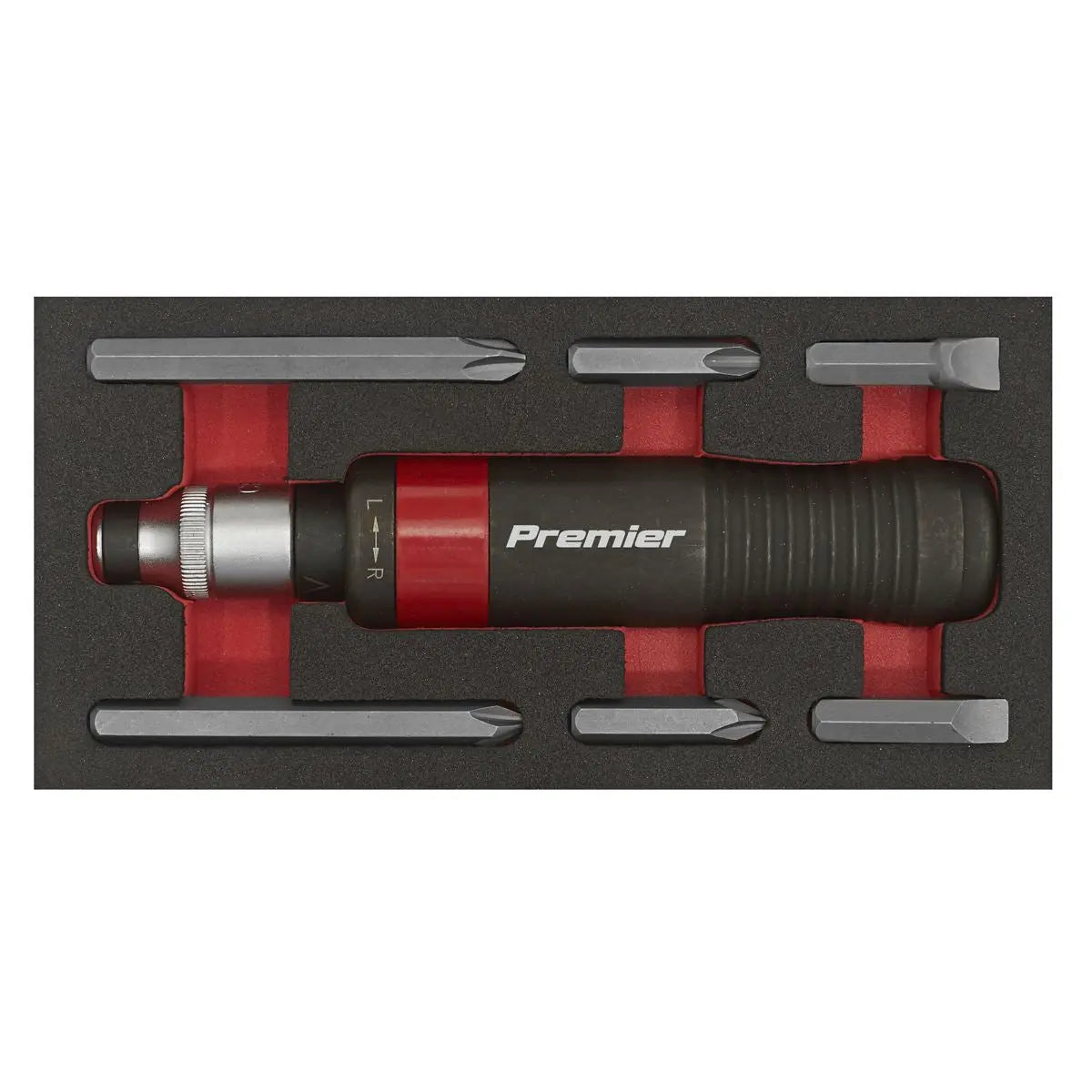 Sealey Premier 8 Piece Heavy Duty Impact Driver Set Contoured Grip Twist Reverse