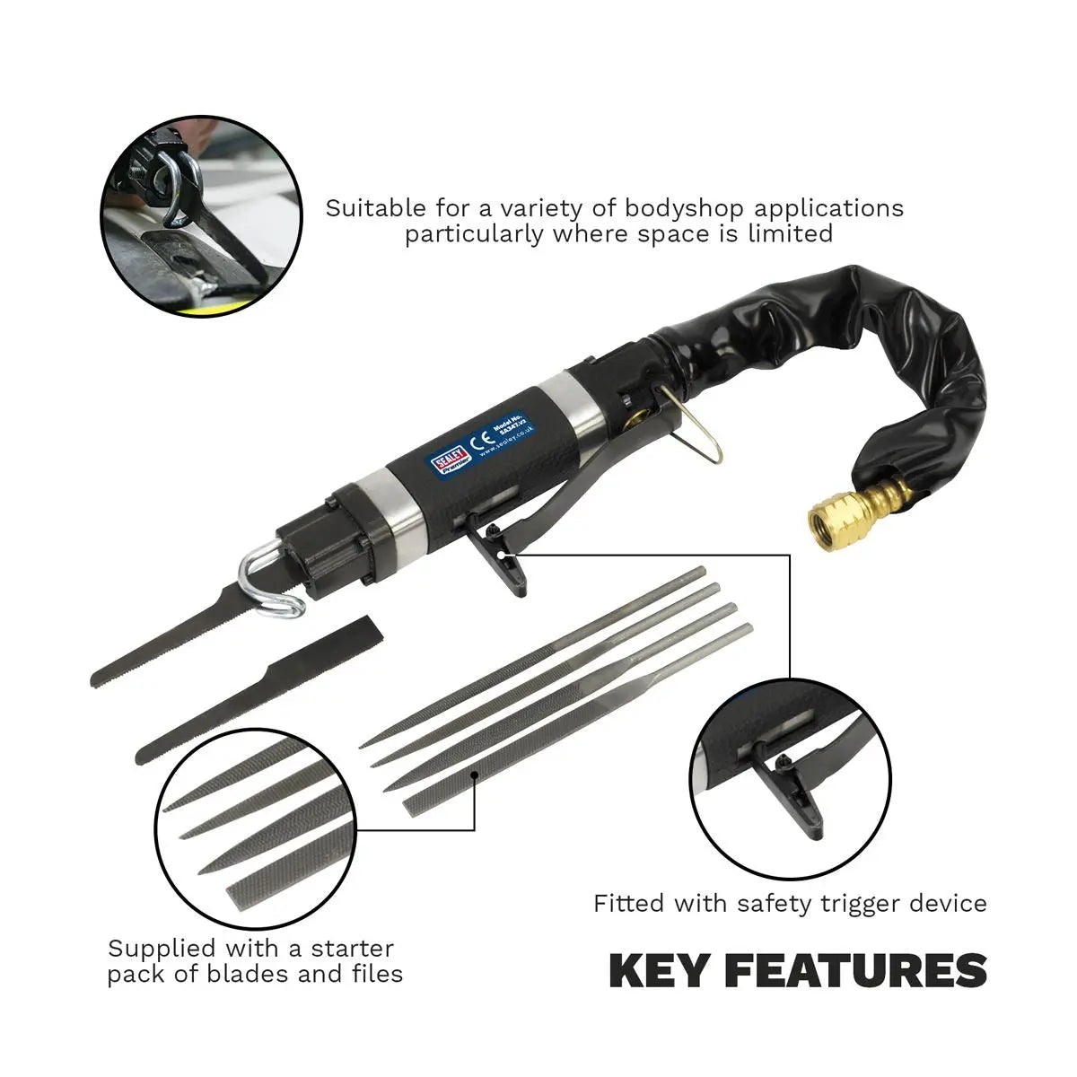 Sealey Premier Air Saw/Needle File Mini Reciprocating