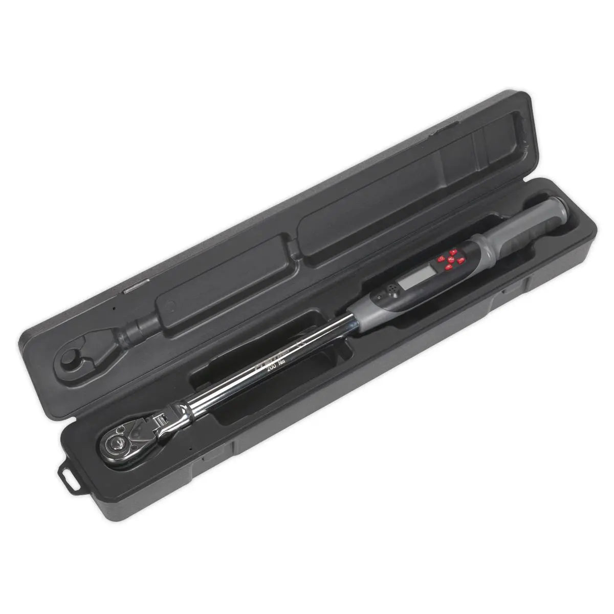 Sealey Premier Angle Torque Wrench Flexi-Head Digital 1/2"Sq Drive 20-200Nm(14.7-147.5lb.ft)