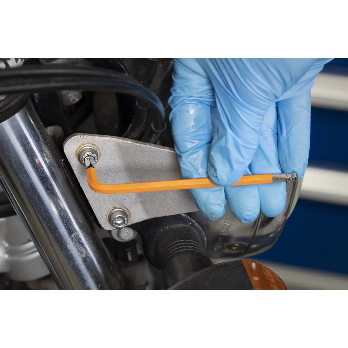 Sealey Premier Ball-End Hex Key Set 9pc Colour-Coded Long Metric - Display Box of 10  White Rose Tools