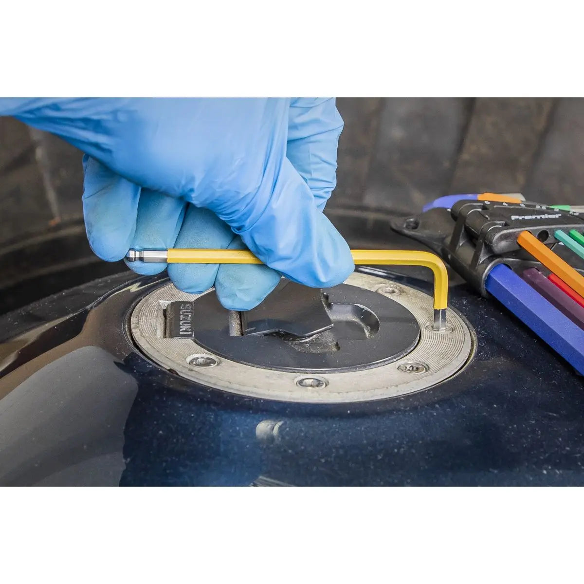 Sealey Premier Ball-End Hex Key Set 9pc Colour-Coded Long Metric - Display Box of 10  White Rose Tools