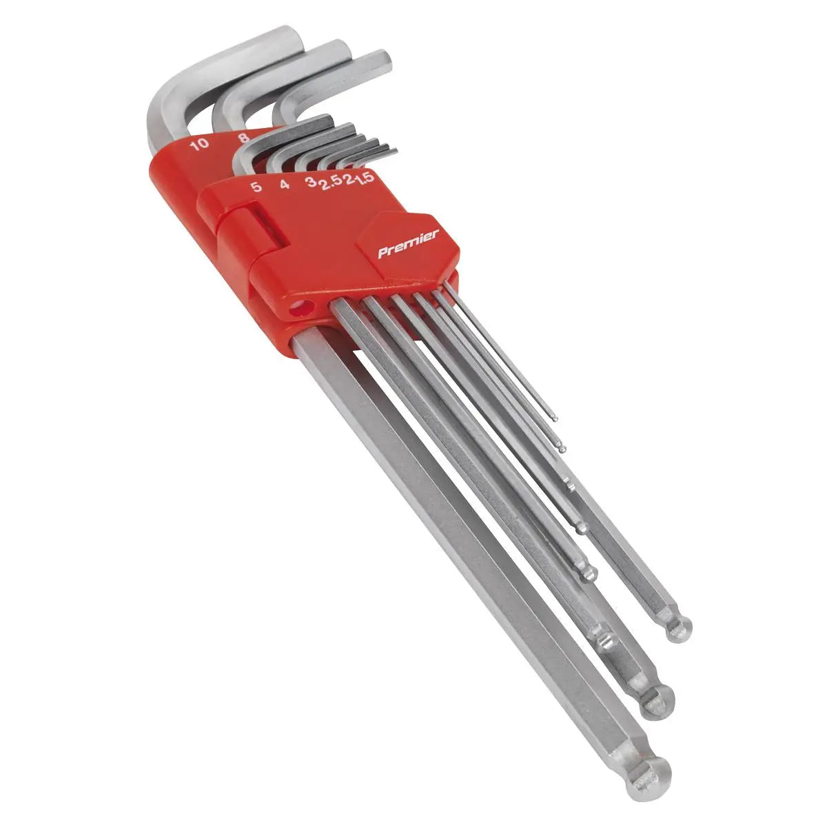 Sealey Premier Ball-End Hex Key Set 9pc Extra-Long Metric