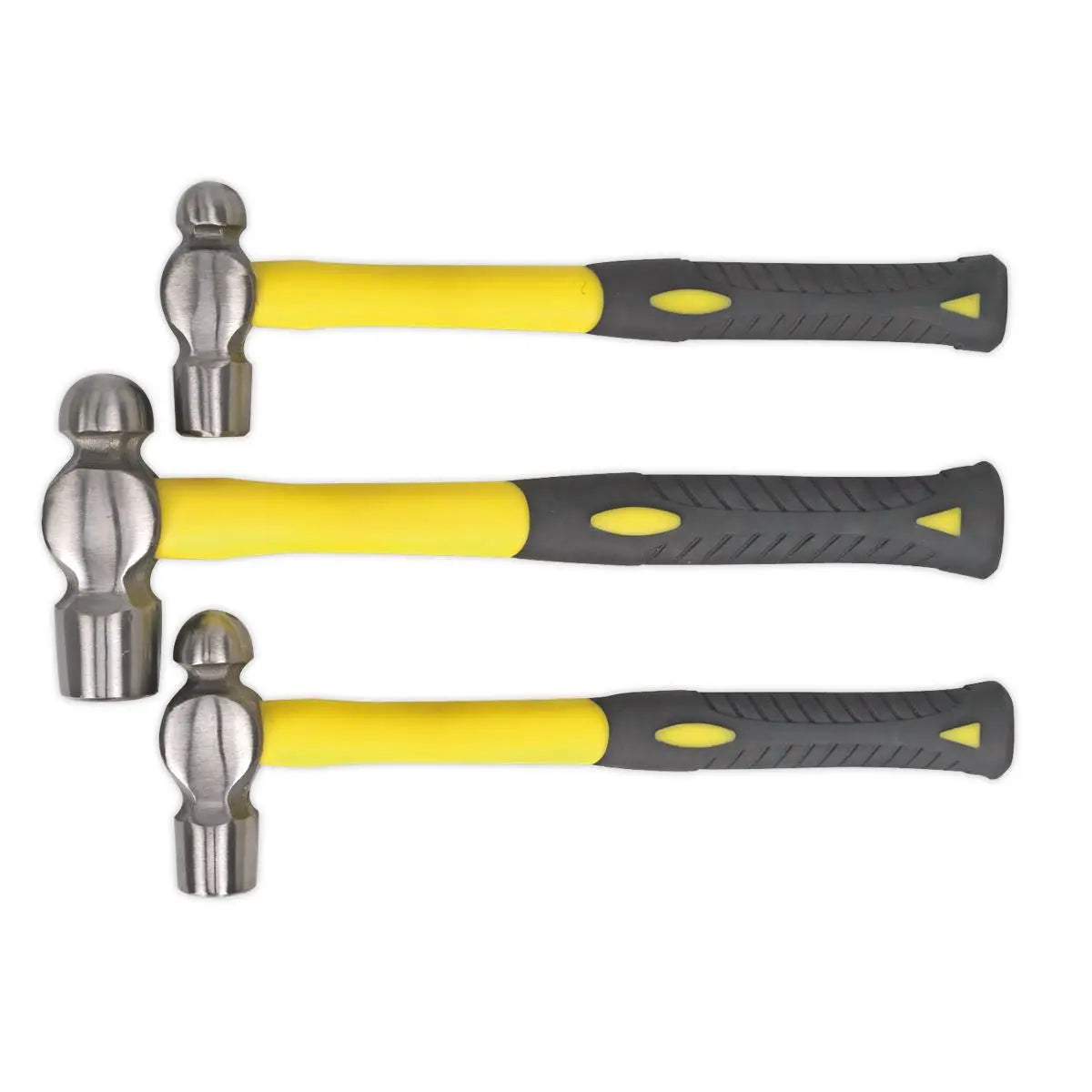 Sealey Premier Ball Pein Hammer Set 3pc with Fibreglass Shafts