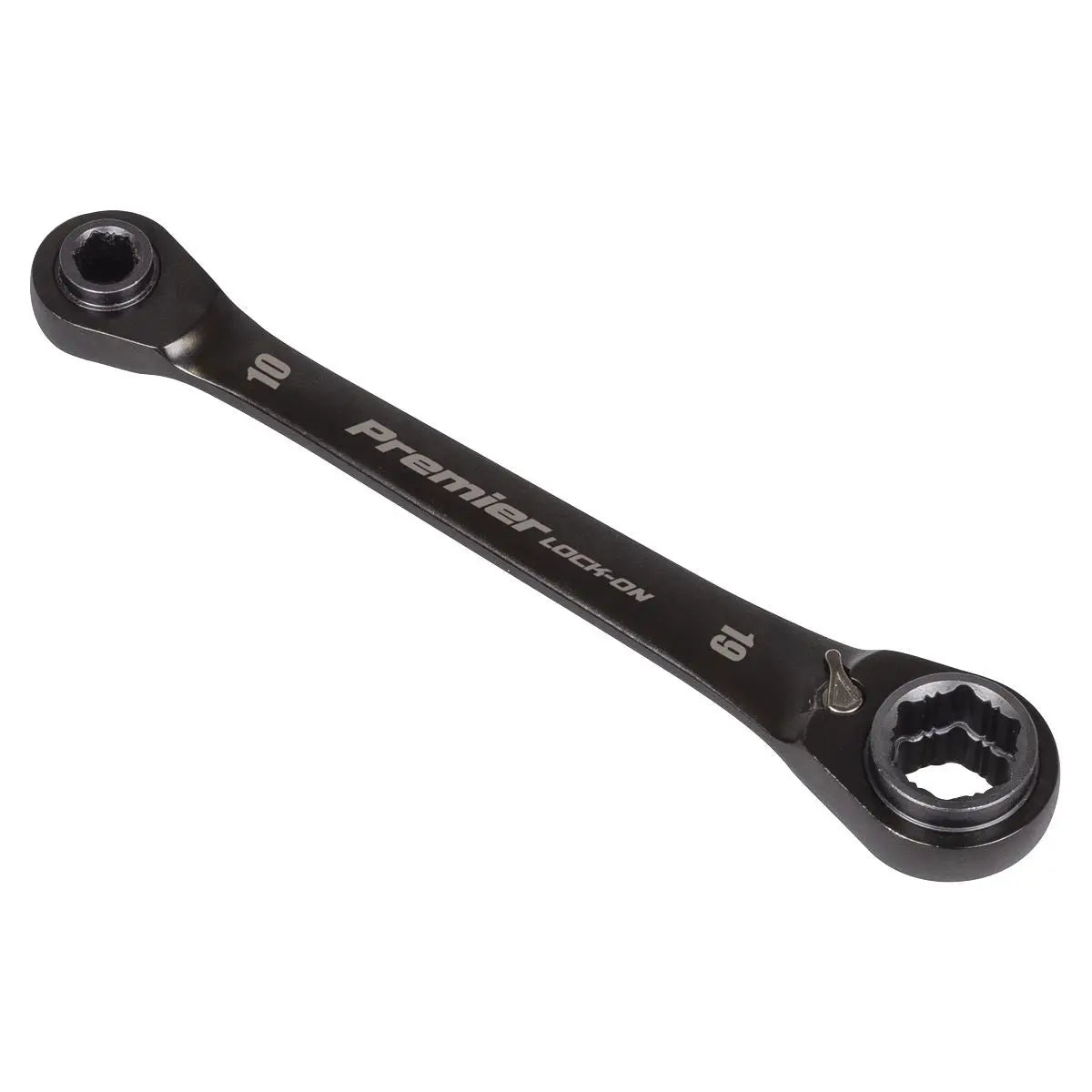 Sealey Premier Black Black Series 4-in-1 Reversible Lock-On™ Ratchet Ring Spanner  White Rose Tools