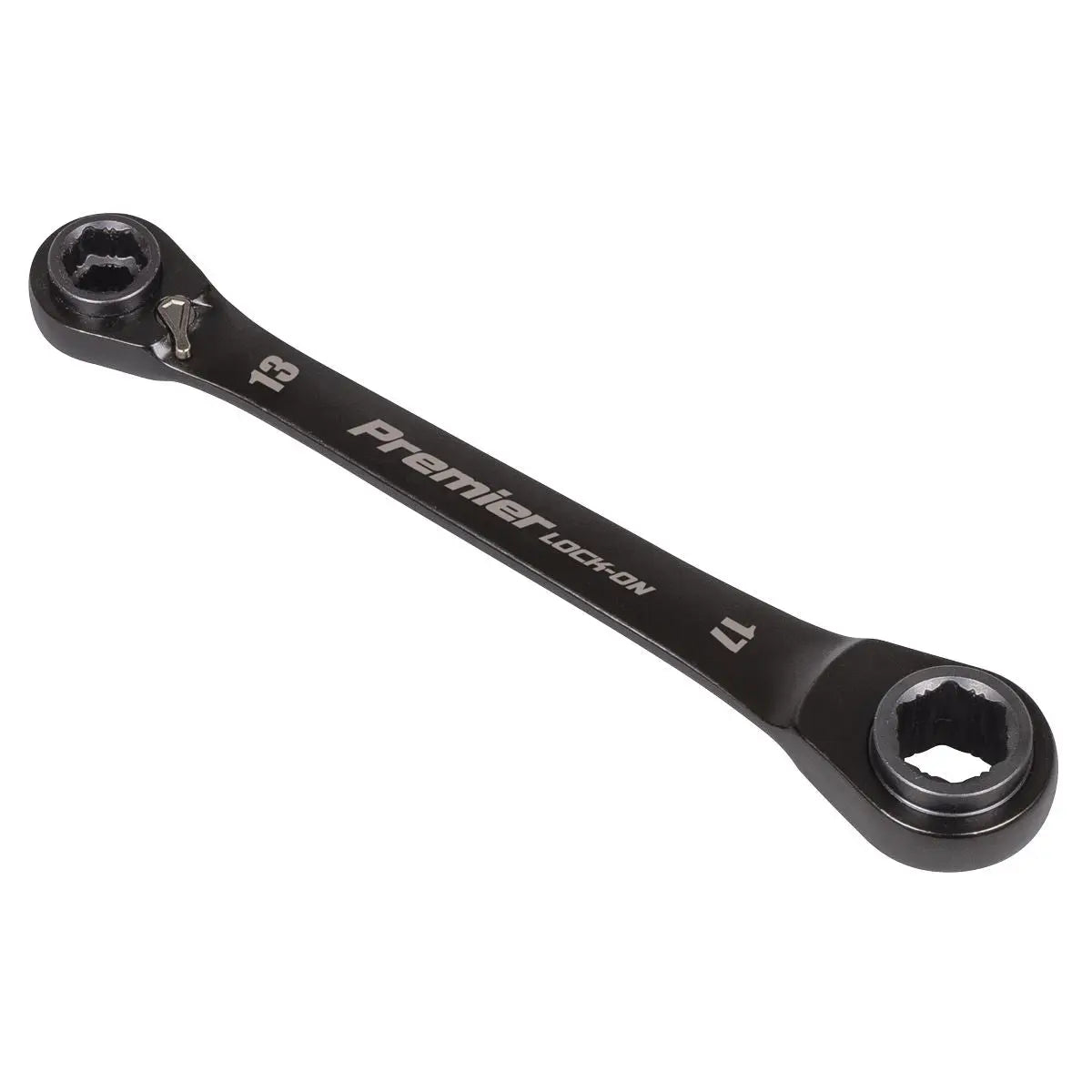 Sealey Premier Black Black Series 4-in-1 Reversible Lock-On™ Ratchet Ring Spanner  White Rose Tools
