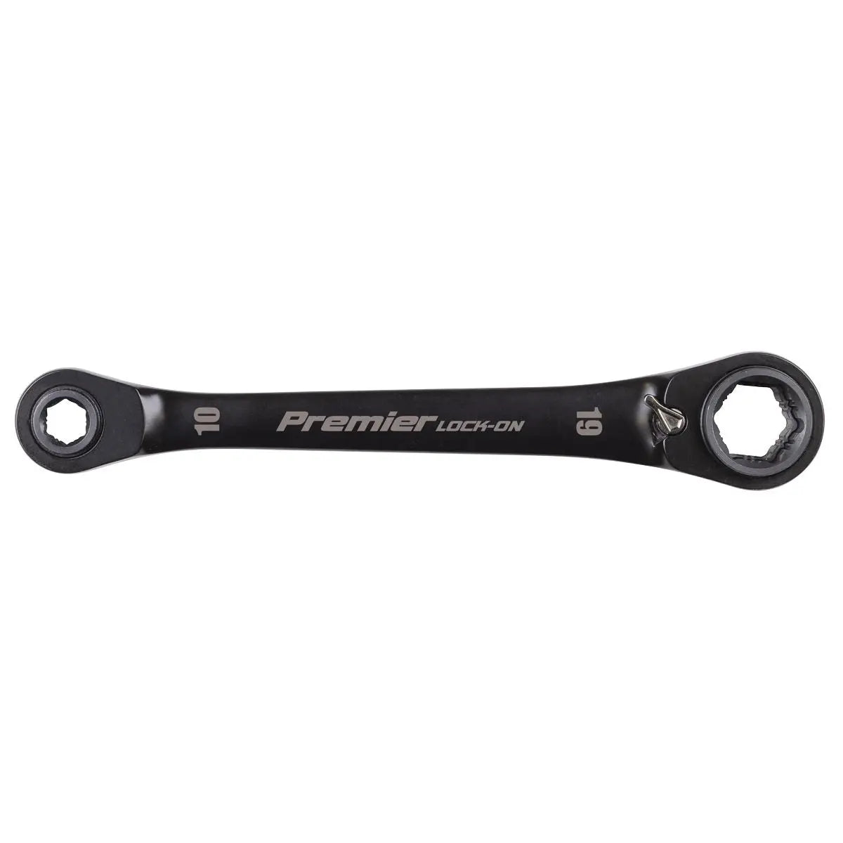 Sealey Premier Black Black Series 4-in-1 Reversible Lock-On™ Ratchet Ring Spanner  White Rose Tools