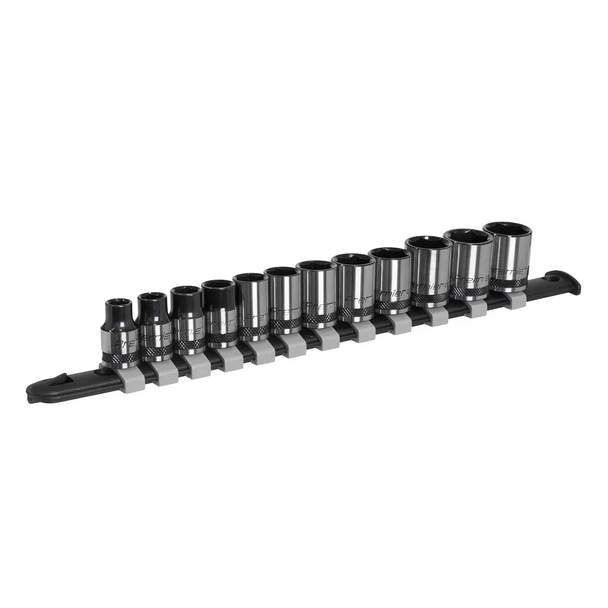 Sealey Premier Black Socket Set 12pc 3/8"Sq Drive Metric - Premier Black