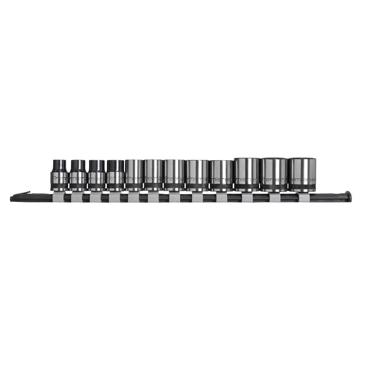 Sealey Premier Black Socket Set 12pc 3/8"Sq Drive Metric - Premier Black