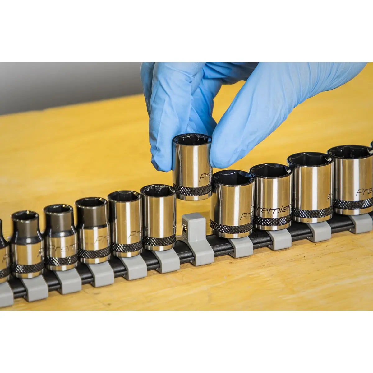 Sealey Premier Black Socket Set 12pc 3/8"Sq Drive Metric - Premier Black