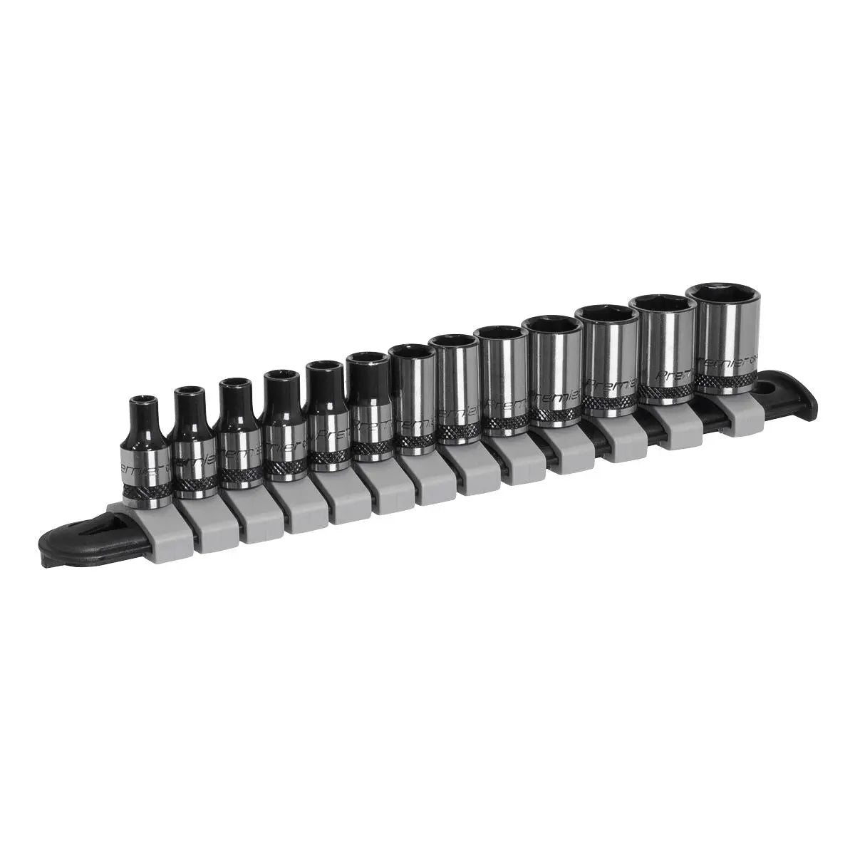 Sealey Premier Black Socket Set 13pc 1/4"Sq Drive Metric - Premier Black