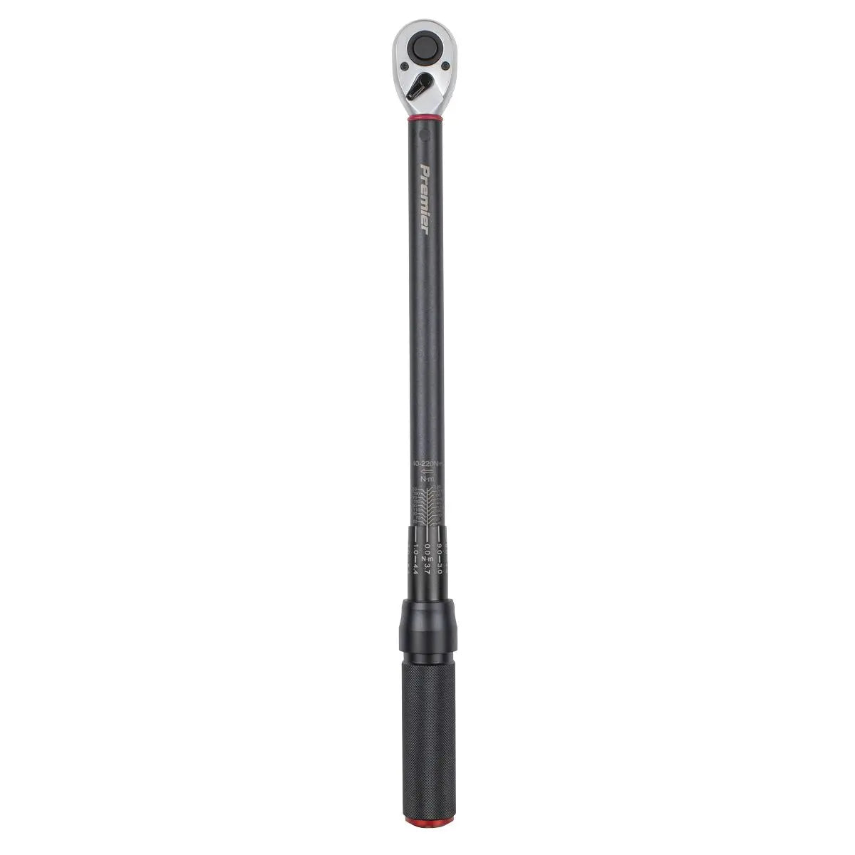 Sealey Premier Black Torque Wrench Micrometer Style 1/2"Sq Drive Calibrated 40-220Nm - Premier Black White Rose Tools