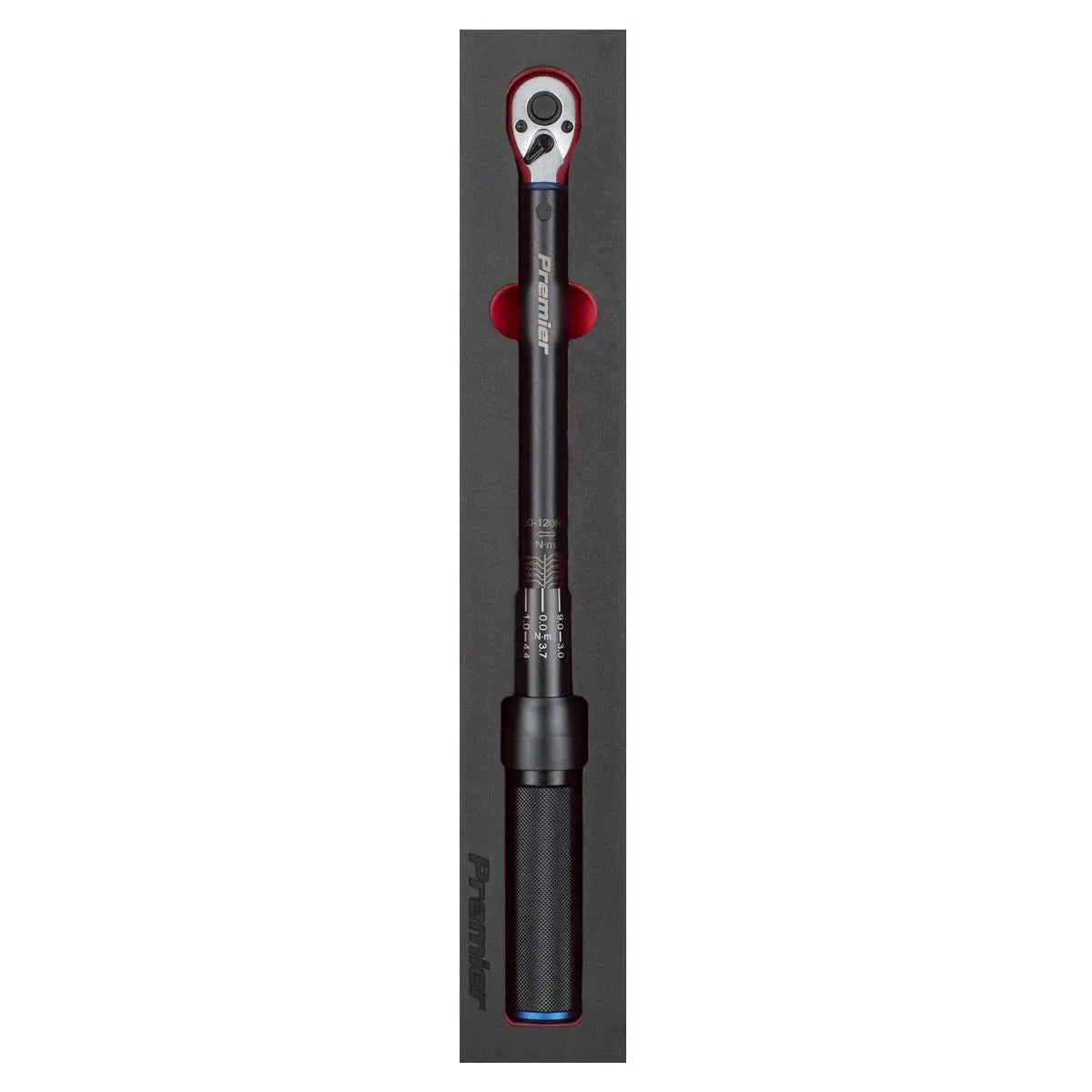 Sealey Premier Black Torque Wrench Micrometer Style 3/8"Sq Drive Calibrated 20-120Nm - Premier Black White Rose Tools