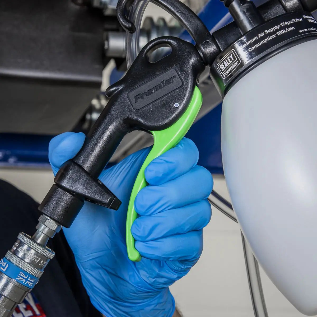 Sealey Premier Brake & Clutch Bleeder Pneumatic Vacuum 1.2L White Rose Tools