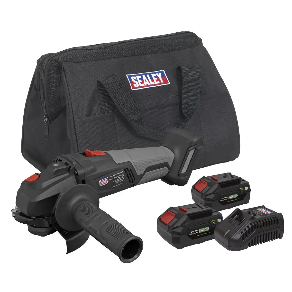 Sealey Premier Brushless Angle Grinder Kit 20V 4Ah SV20 Series - 2 Batteries