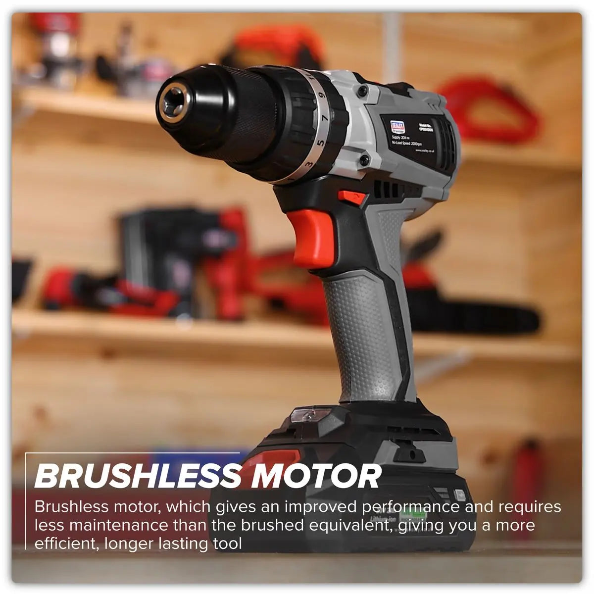 Sealey Premier Brushless Combi Drill Ø13mm 20V SV20 Series - Body Only  White Rose Tools