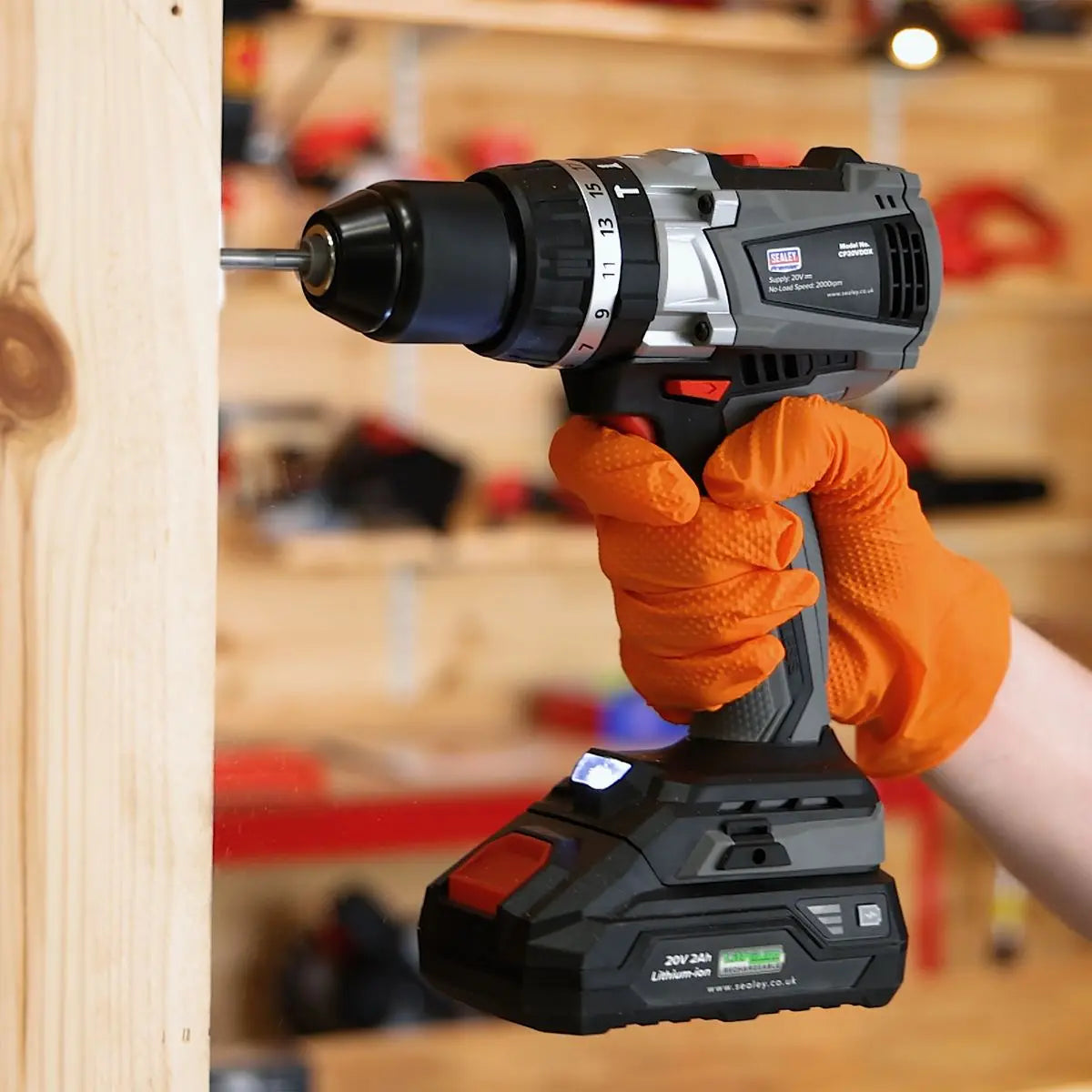 Sealey Premier Brushless Combi Drill Ø13mm 20V SV20 Series - Body Only  White Rose Tools