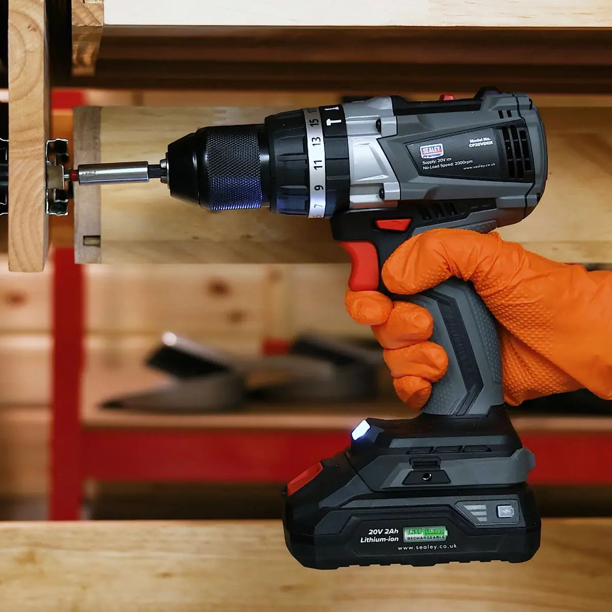 Sealey Premier Brushless Combi Drill Ø13mm 20V SV20 Series - Body Only  White Rose Tools