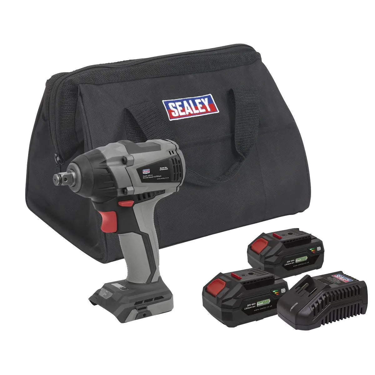 Sealey Premier Brushless Impact Wrench Kit 1/2"Sq Drive 20V 4Ah SV20 Series
