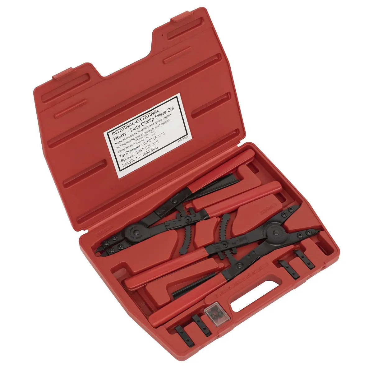 Sealey Premier Circlip Pliers Set Internal/External 400mm Heavy-Duty