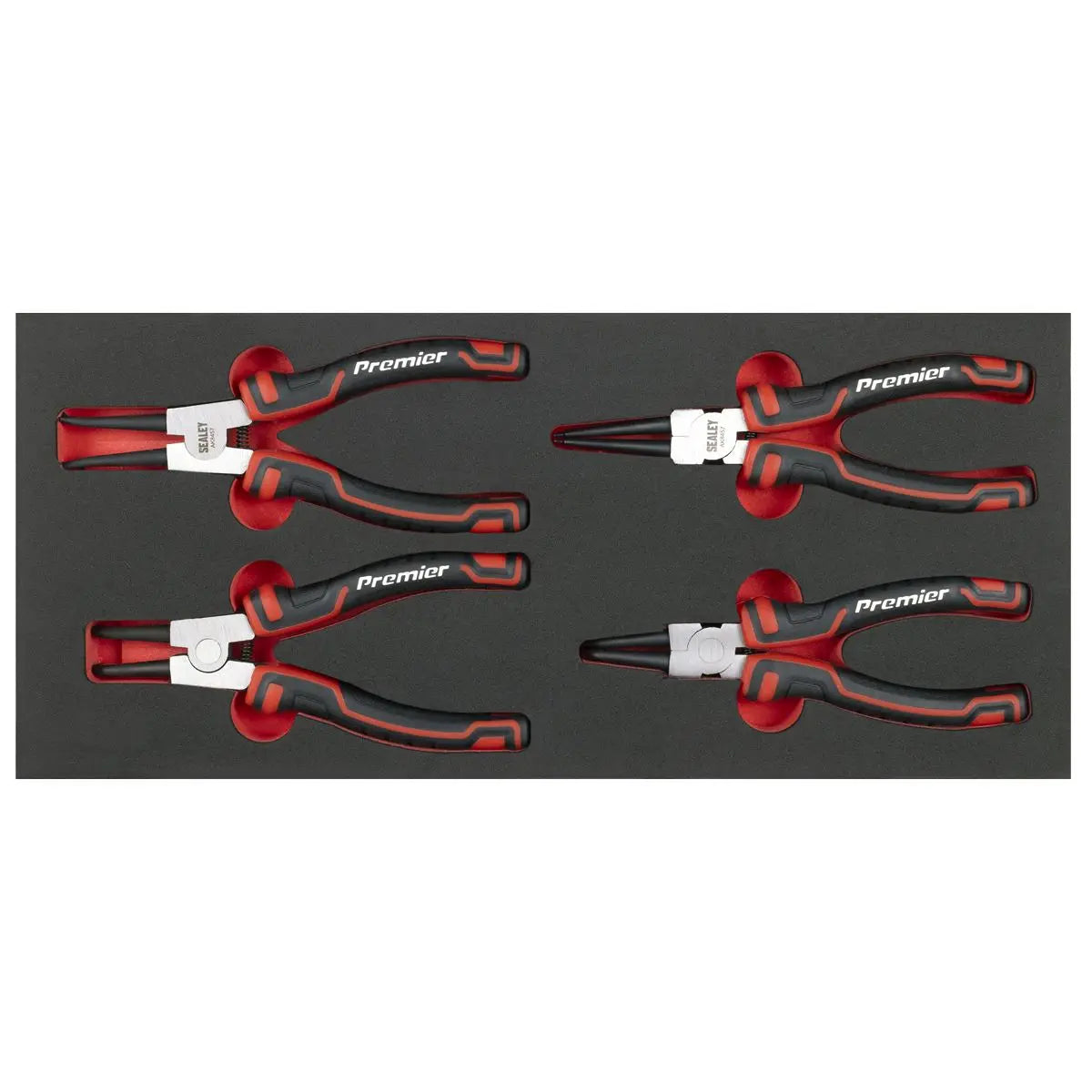 Sealey Premier Circlip Pliers Set with Tool Tray 4pc  White Rose Tools