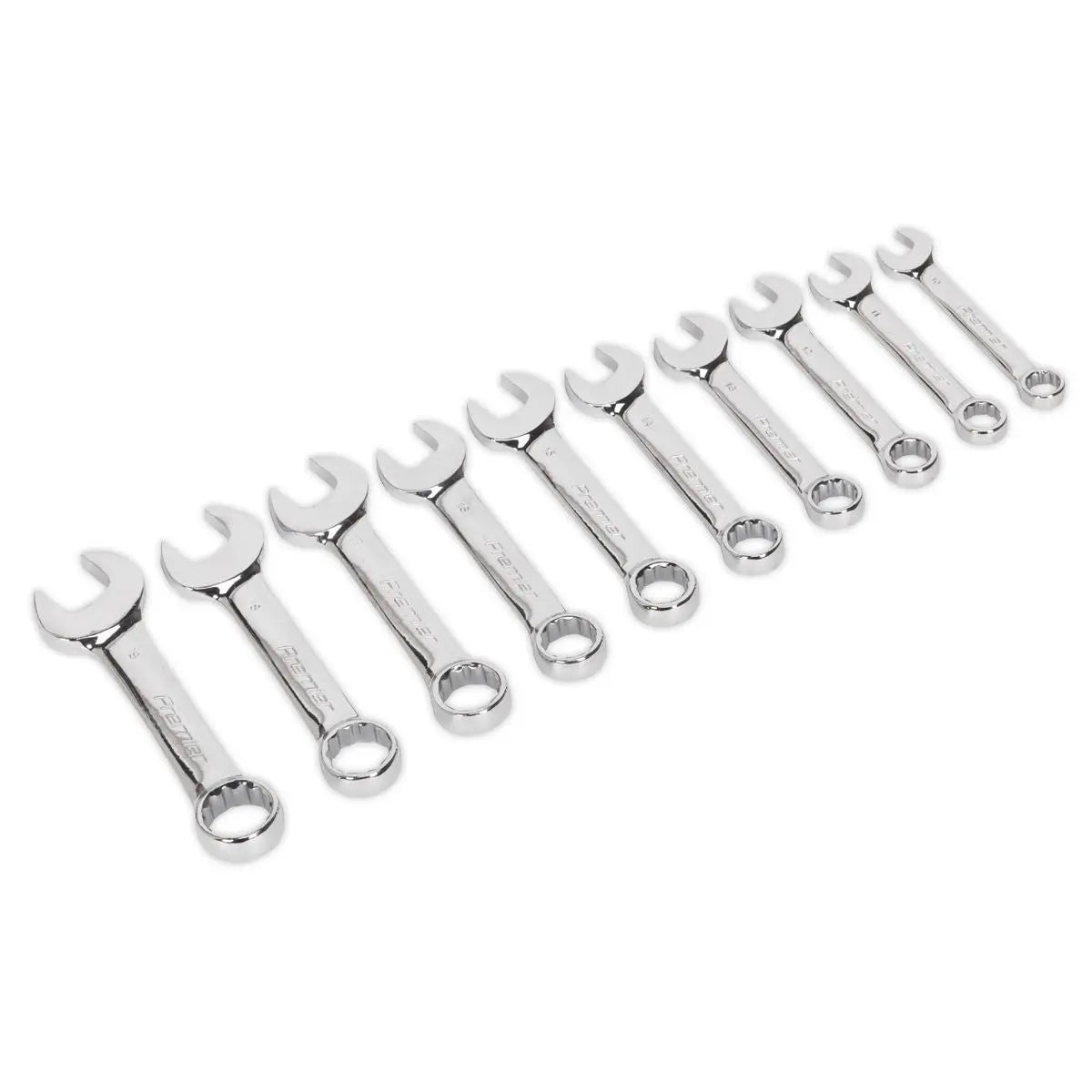 Sealey Premier Combination Spanner Set 10pc Stubby Metric