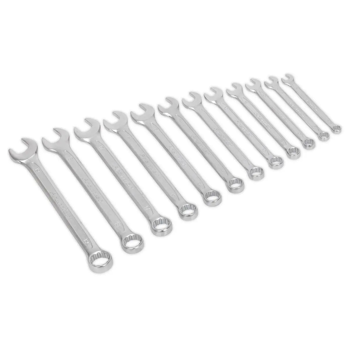Sealey Premier Combination Spanner Set 12pc Cold Stamped Metric