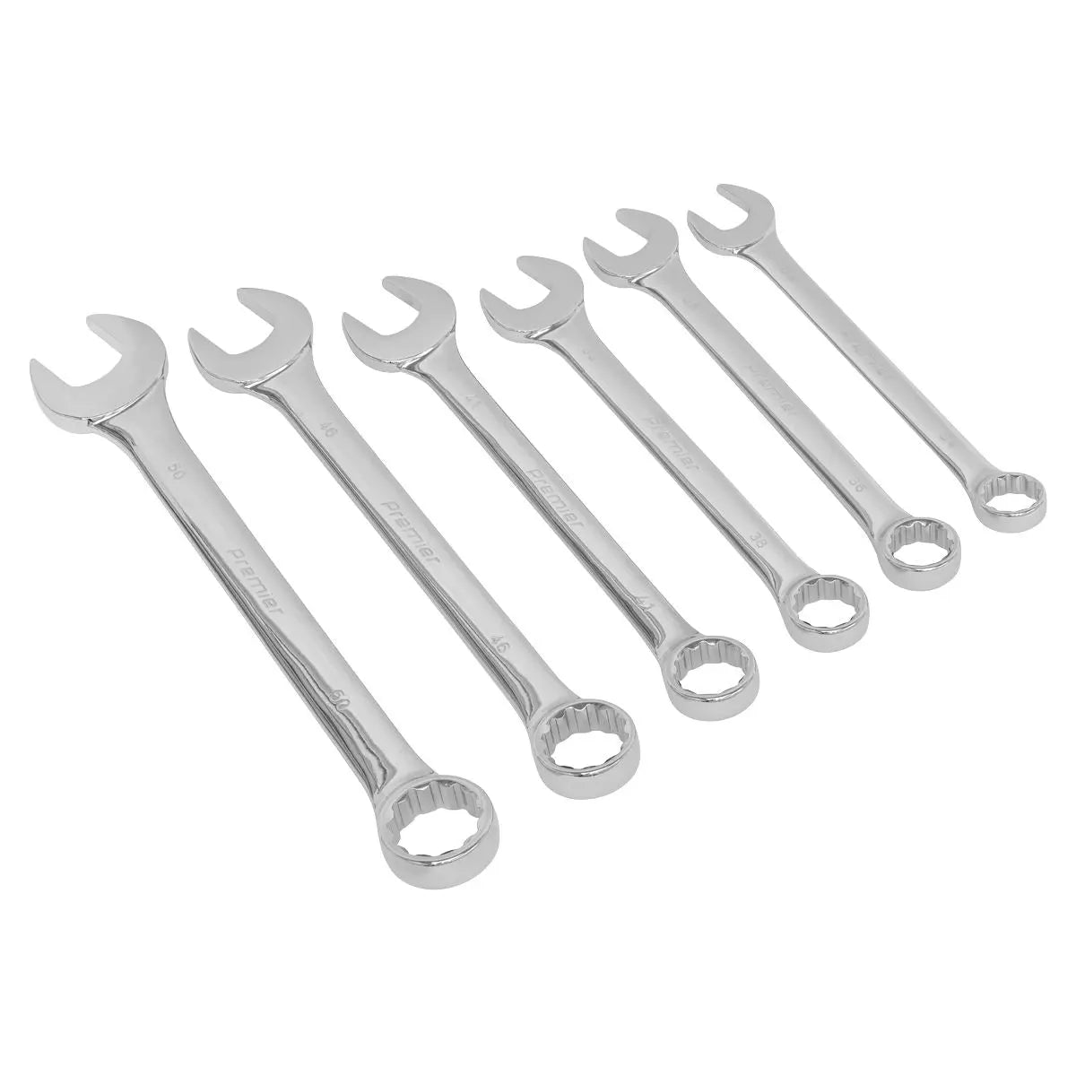 Sealey Premier Combination Spanner Set 6pc Super Jumbo Metric