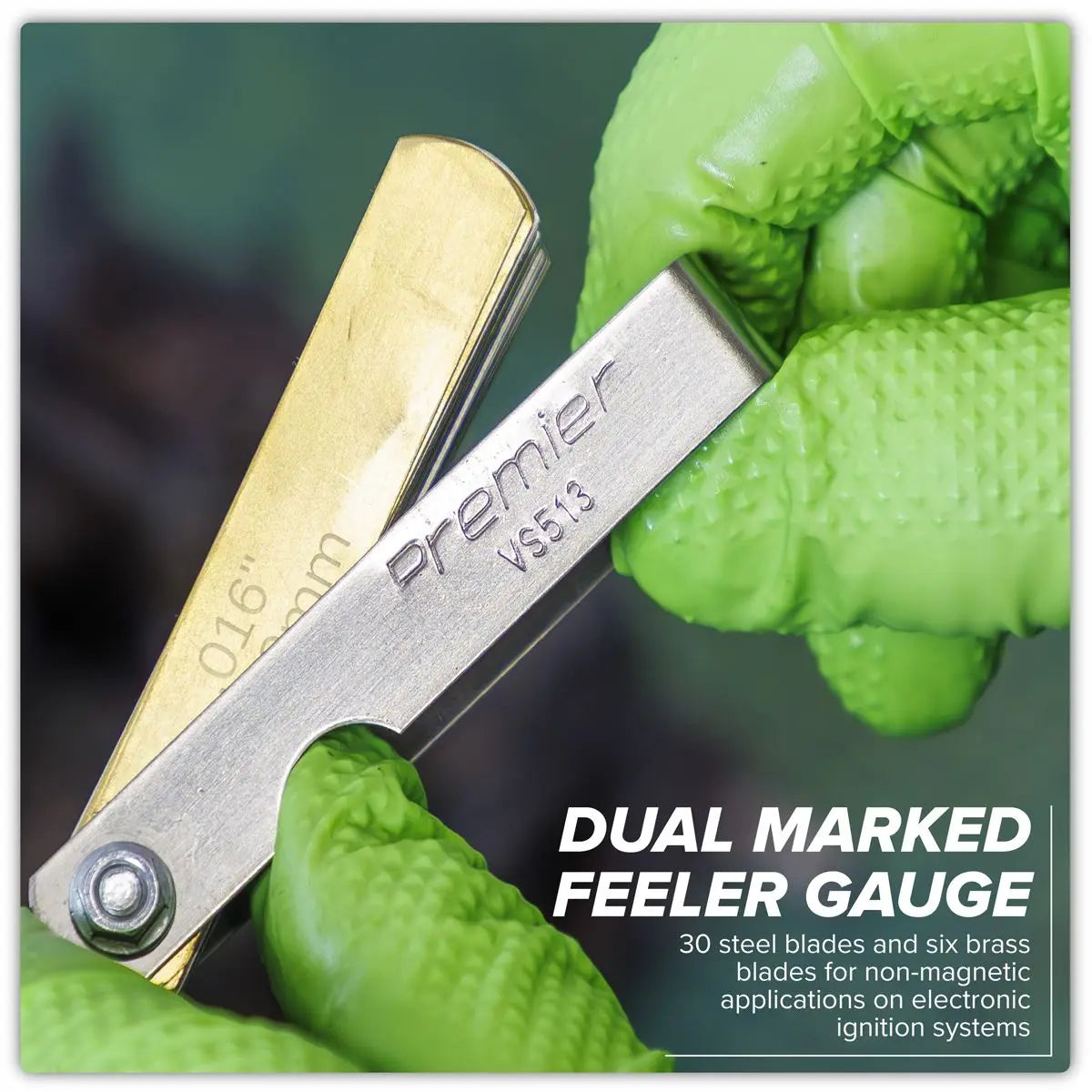 Sealey Premier Combination Steel/Brass Dual Marked Feeler Gauge 36 Blade White Rose Tools