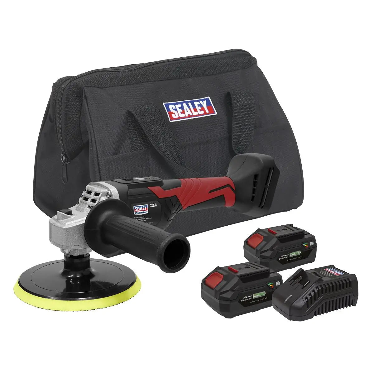 Sealey Premier Cordless Rotary Polisher Kit 20V 4Ah SV20 Series Ø150mm - 2 Batteries