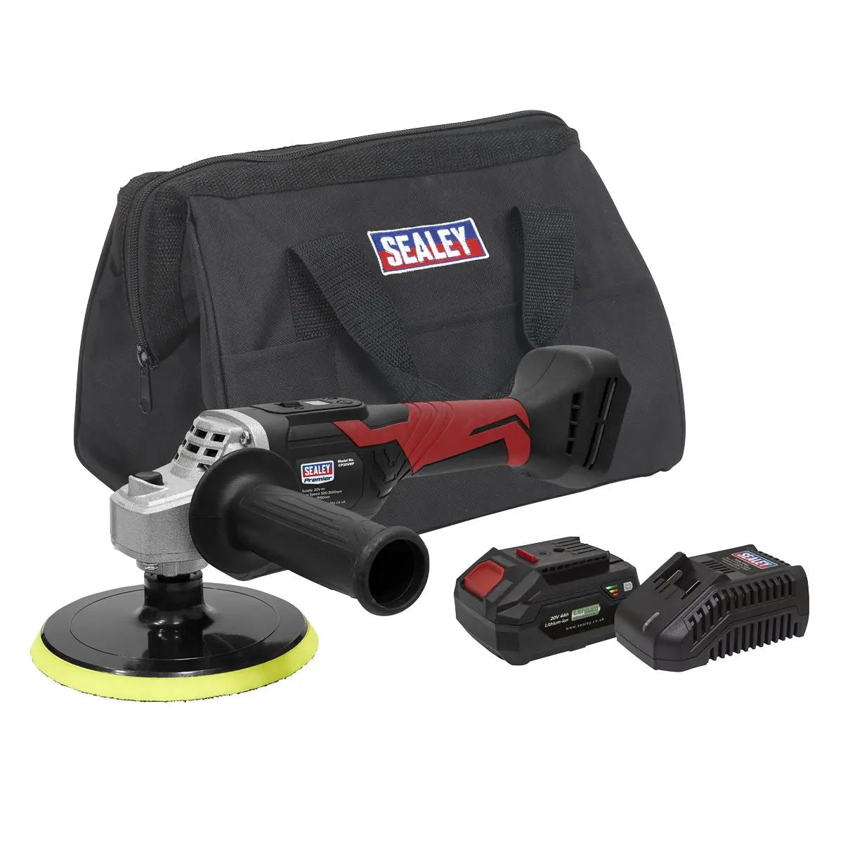Sealey Premier Cordless Rotary Polisher Kit 20V 4Ah SV20 Series Ø150mm