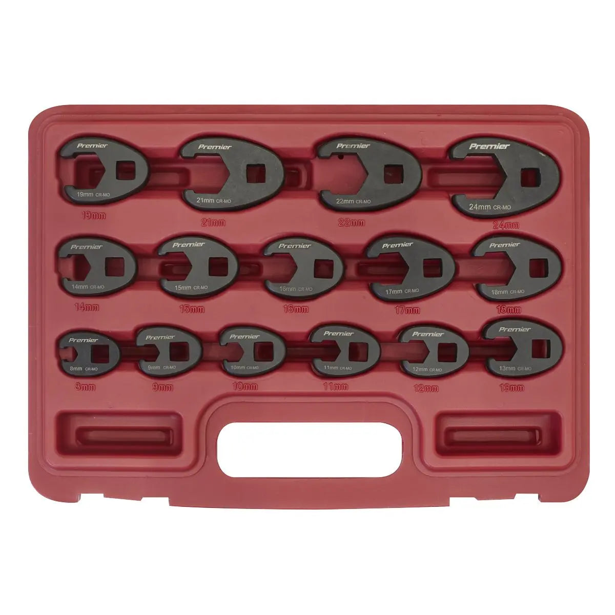 Sealey Premier Crow's Foot Spanner Set 15pc 3/8"Sq Drive Metric