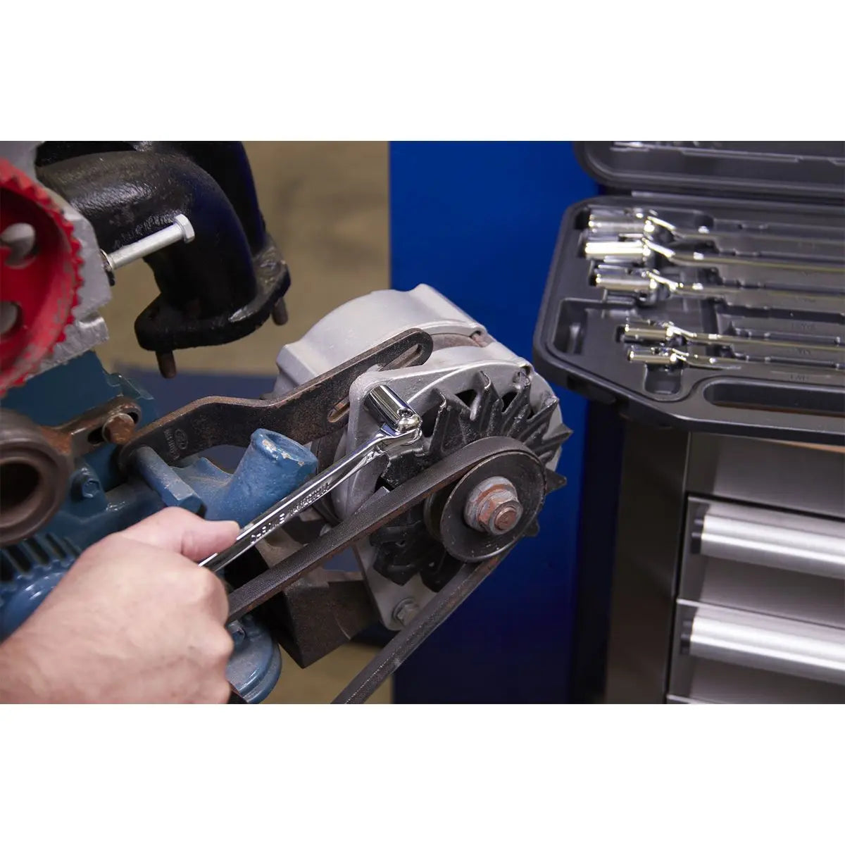 Sealey Premier Double Flexi-Head Socket Spanner Set 6pc Fully Polished Metric