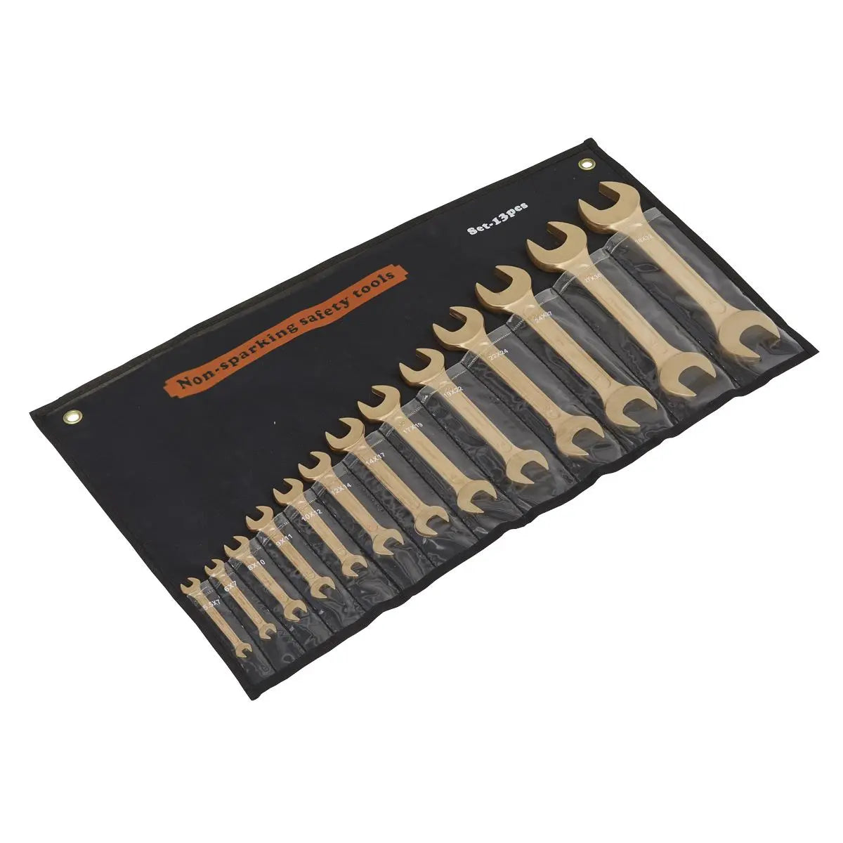 Sealey Premier Double Open-End Spanner Set 13pc - Non-Sparking