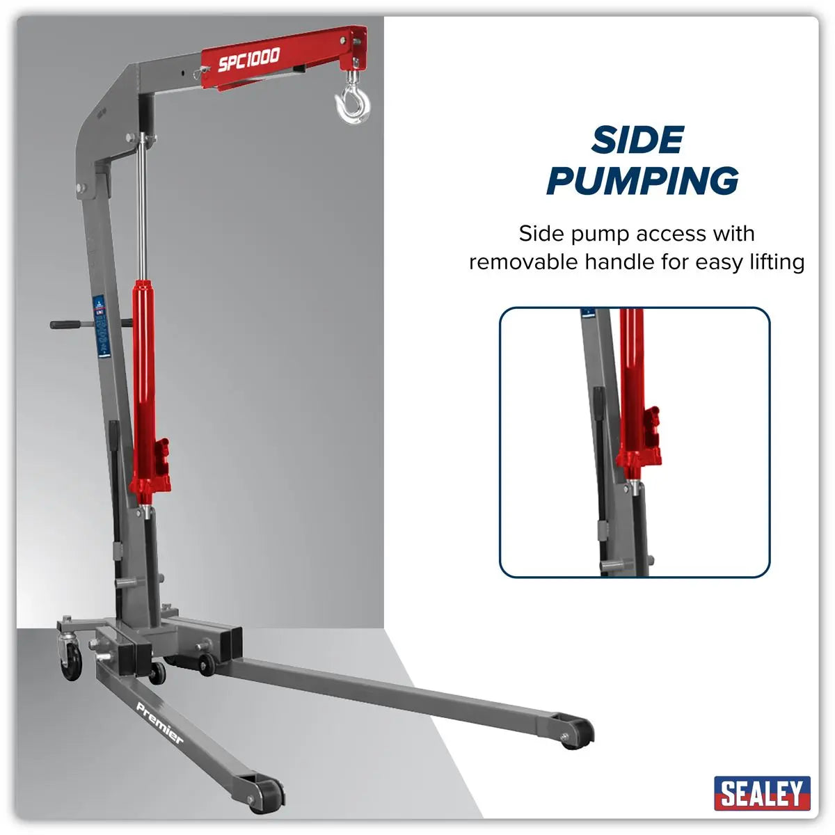 Sealey Premier Folding Engine Crane 1 Tonne  White Rose Tools