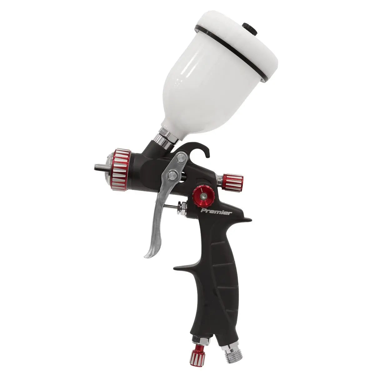 Sealey Premier HVLP Gravity Feed Touch Up Spray Gun 1mm Nozzle Set Up  White Rose Tools