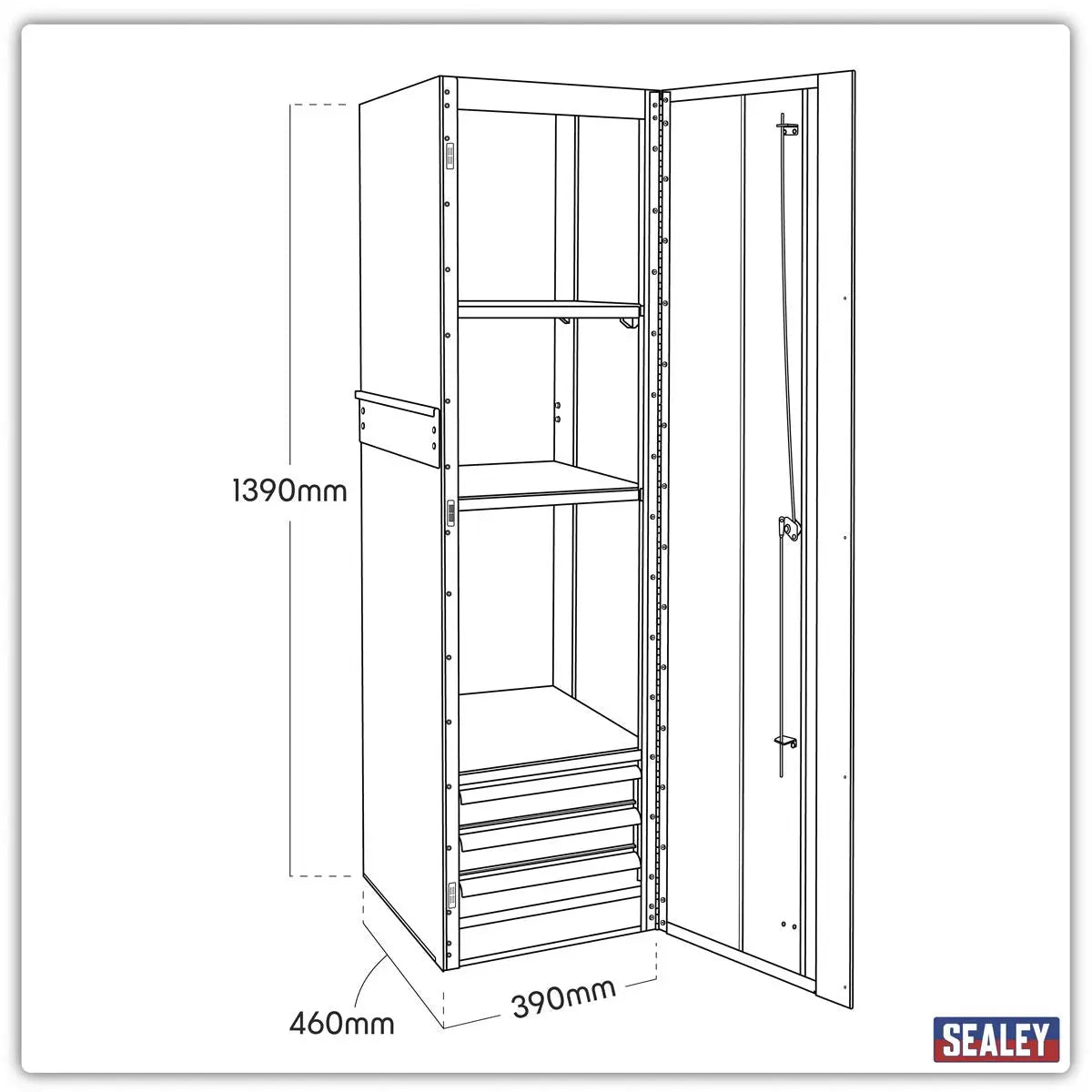 Sealey Premier Hang-On Locker 3 Drawer Heavy-Duty White Rose Tools