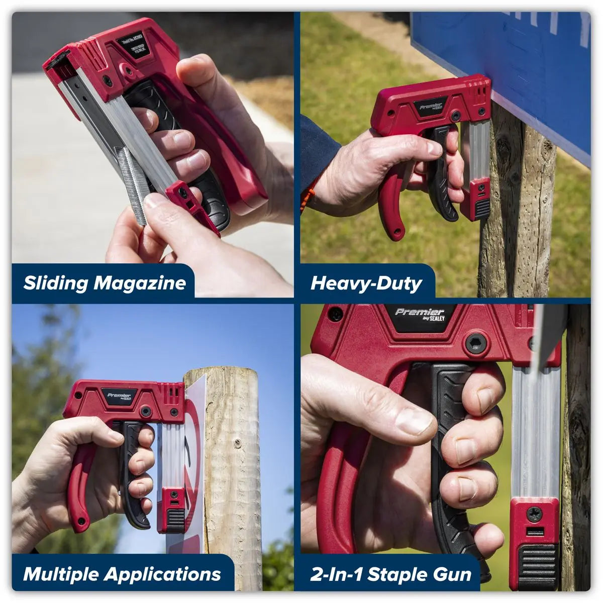 Sealey Premier Heavy-Duty Staple & Brad Nail Gun  White Rose Tools